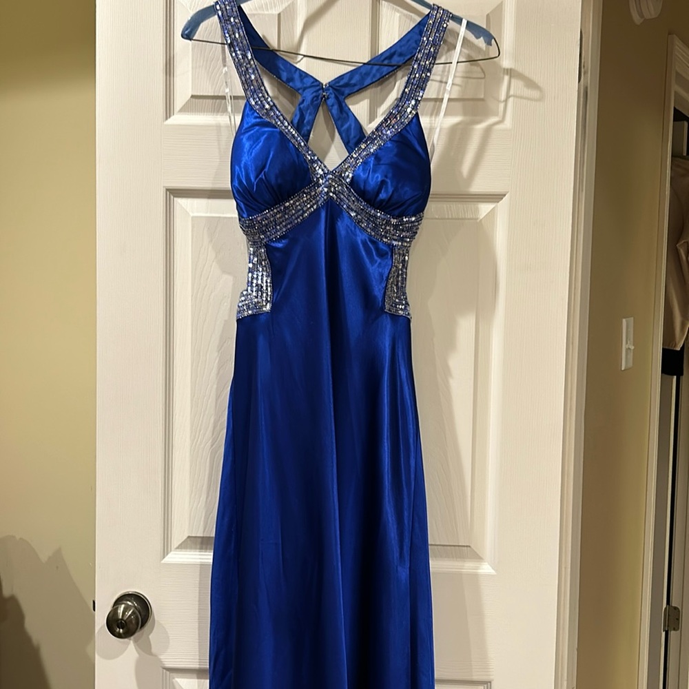 Royal blue , sequin, formal wear gown
